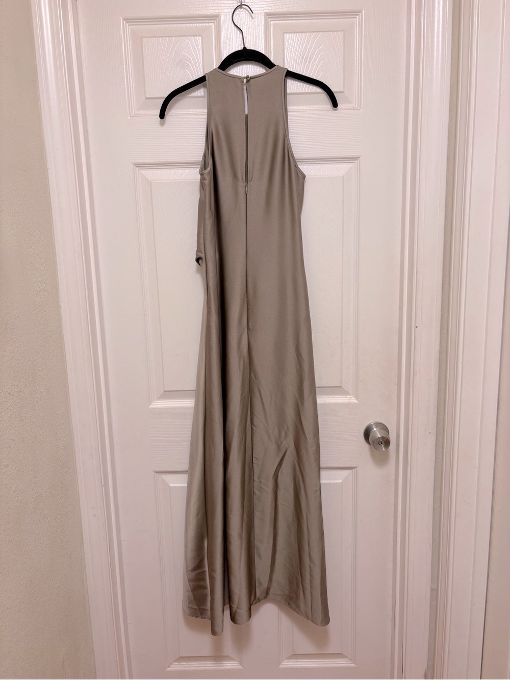 NWT REISS Satin Drape Tuck Midi dress in Khaki - Picture 7 of 10